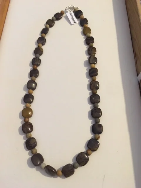 +Brown and Yellow Jasper Necklace