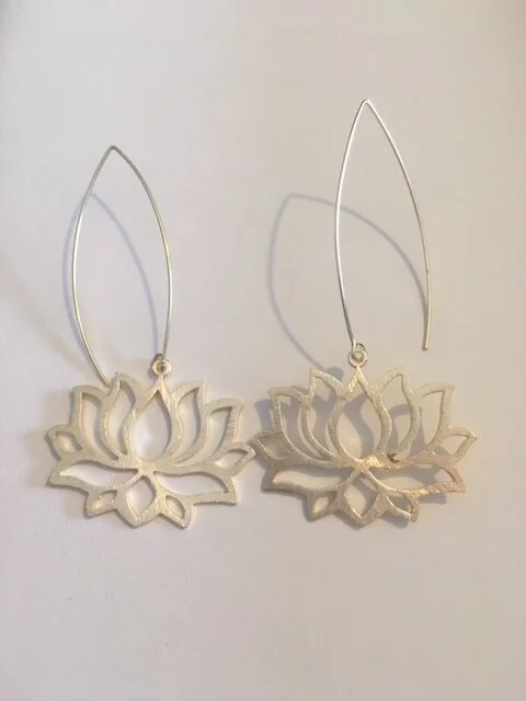 +XL Gold Lotus Earrings
