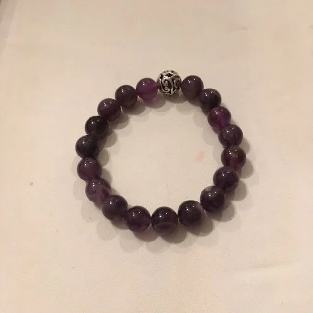 Amethyst Gemstone Stretch  Bracelet