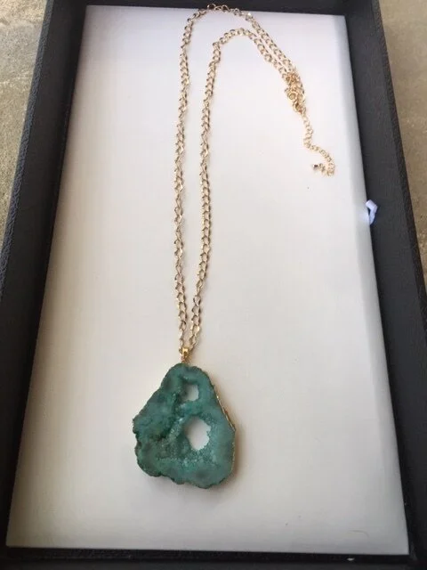 XL Teal Druzy Necklace