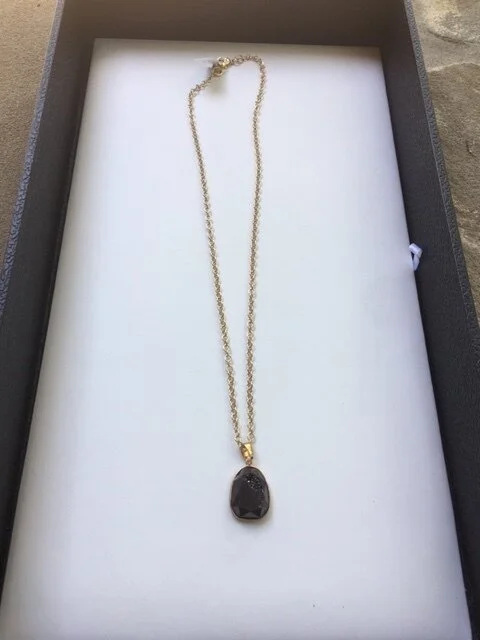 small black druzy pendent necklace.JPG
