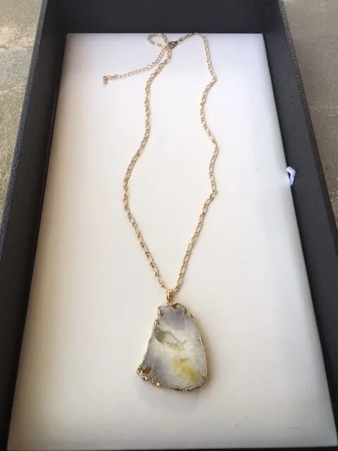 XL White Druzy Necklace