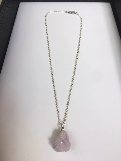 +Blush Pink Druzy Nugget Necklace