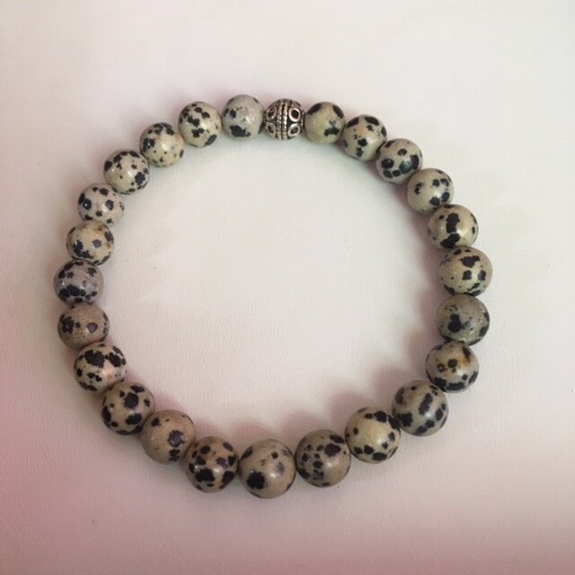 +Dalmation Stone Gemstone Bracelet (8mm)