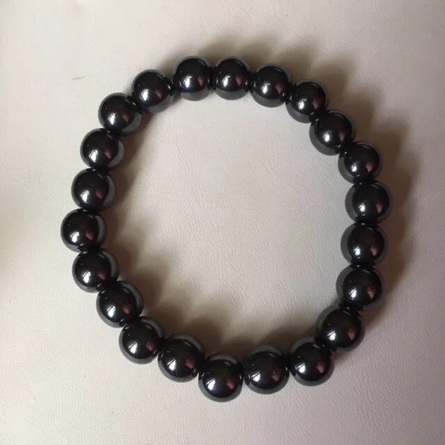 +Dark Hematite Gemstone Bracelet (10mm)
