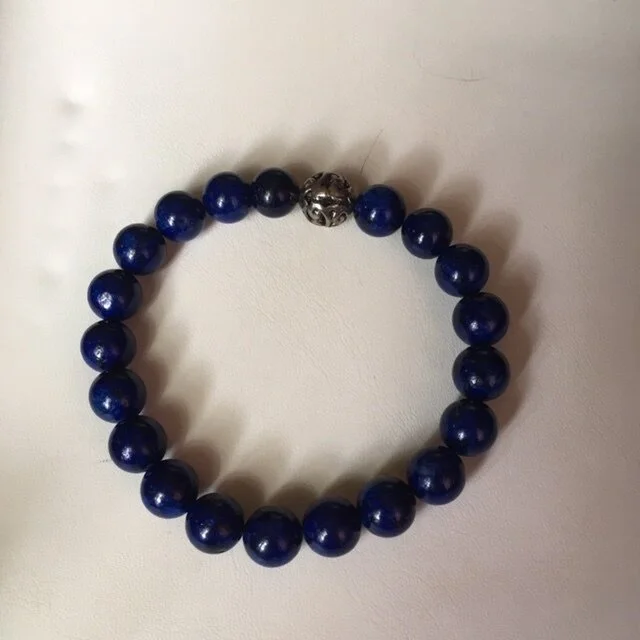 +Simulated Lapis (Dark Blue) Gemstone Bracelet