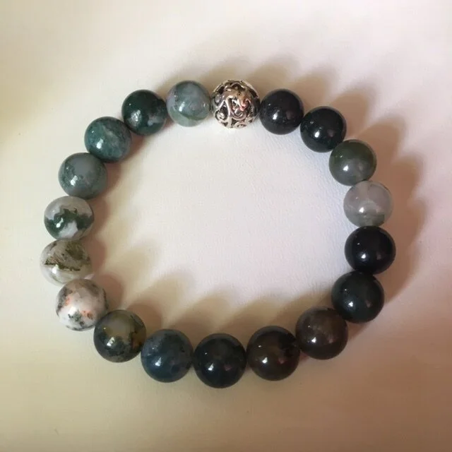 +Green Jasper Gemstone Bracelet (10mm)