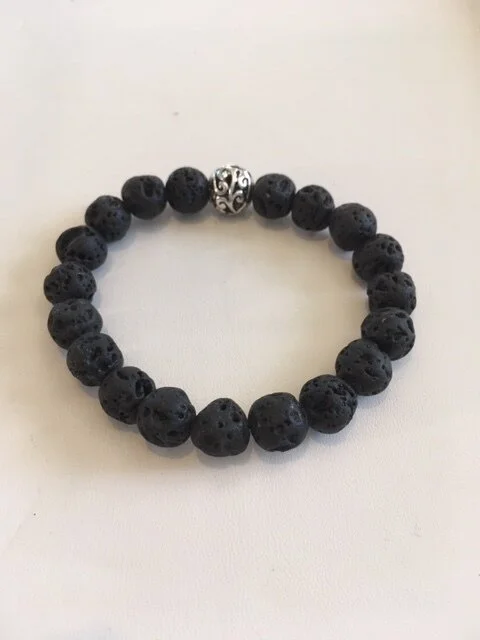 +Black Lava Gemstone Bracelet(10mm)