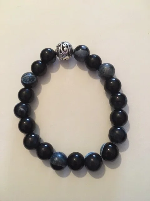 +Blue and Black Agate with Black Jasper Combo