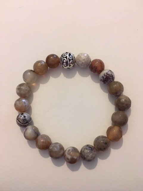 +Shades of Brown Faceted Agate Gemstone