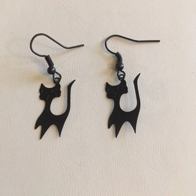 +Black Cat Earrings