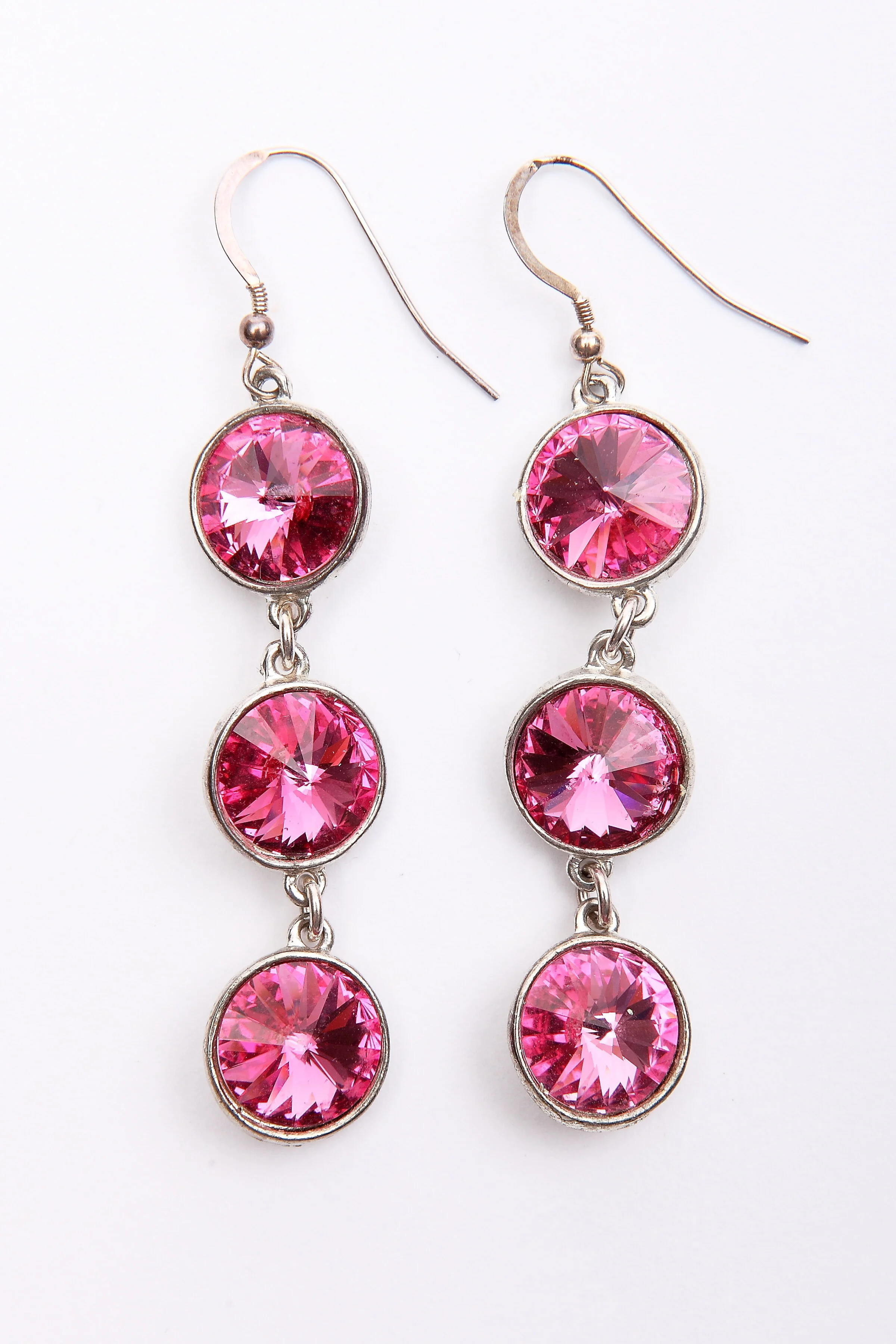 +Rose Triple Rivoli Earrings