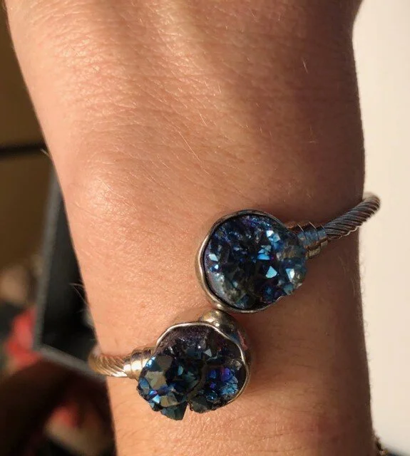 +Midnight Blue Druzy Quartz Bracelet