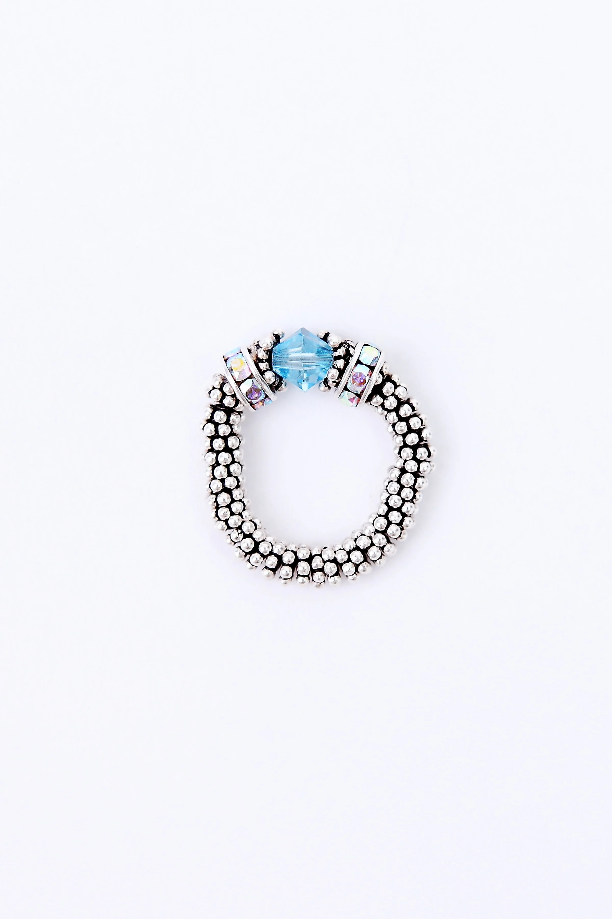Light Turquoise Bali Silver Ring
