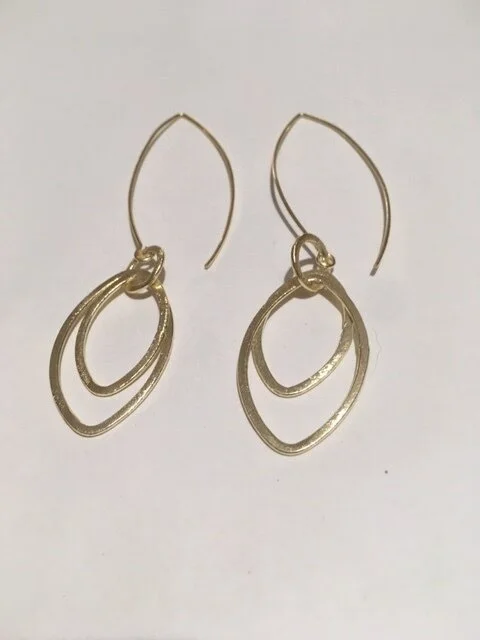 +XL Gold Plated Double Link Earrings