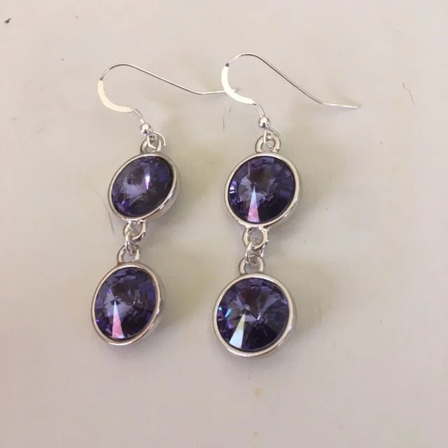 +Tanzanite Double Rivoli Earrings
