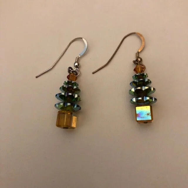Swarovski Crystals Artsy Christmas Tree (Orange base, red star)
