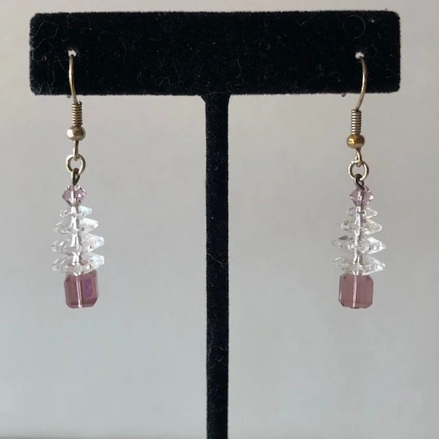 Swarovski Crystal White Christmas Tree (purple base, purple star)