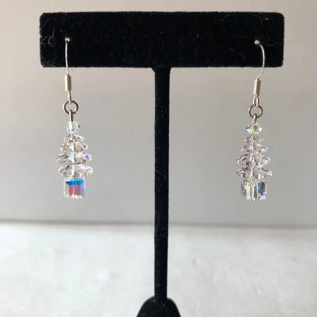Swarovski Crystal AB Christmas Tree Earrings