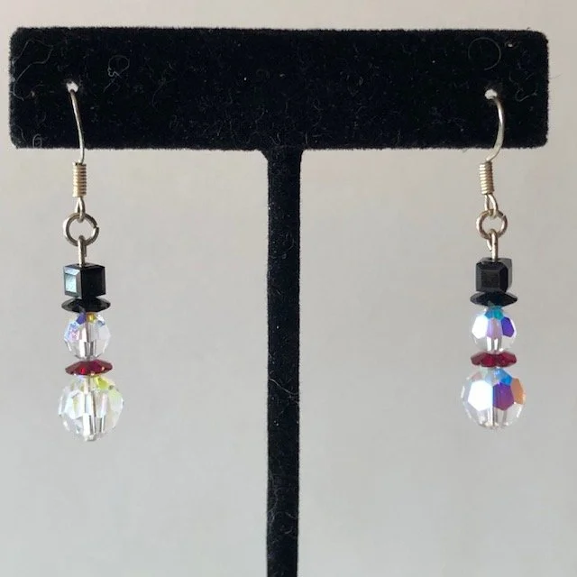 Swarovski Crystal AB Snowman Earrings