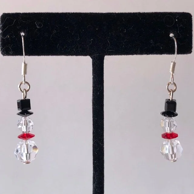 Swarovski Crystal Snowman Earrings