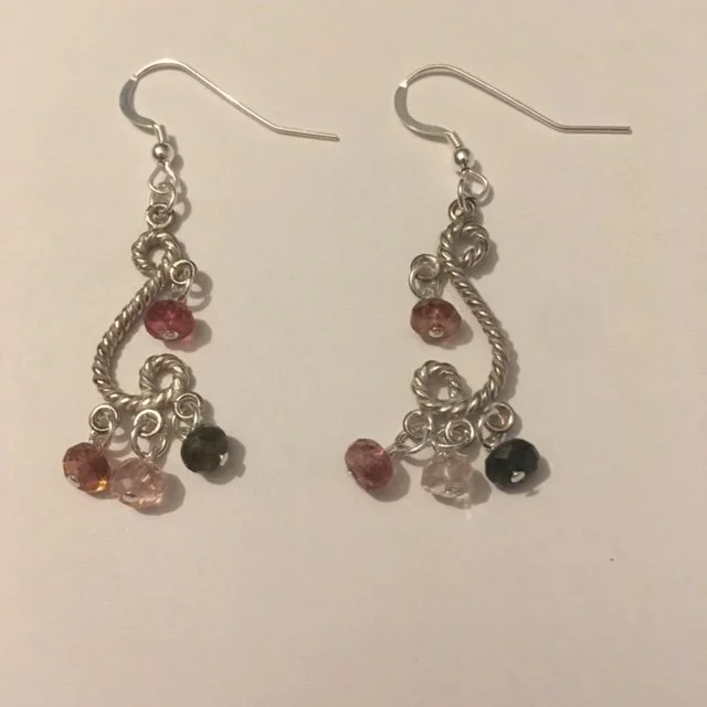 Tourmaline Chandelier Swirl Earrings