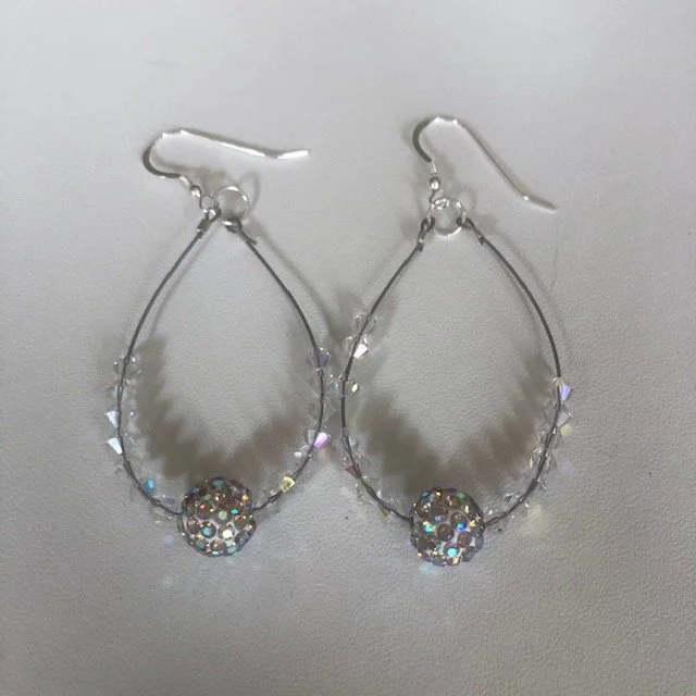 Crystal AB Sparkle Hoop Earrings