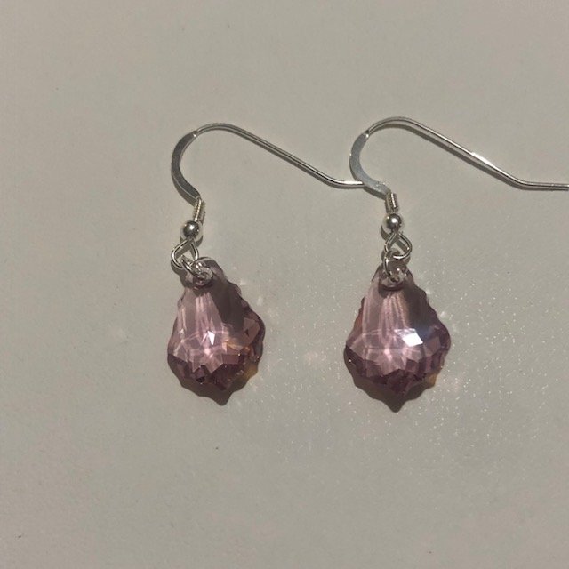 Swarovski Light Amethyst Baroque Earrings