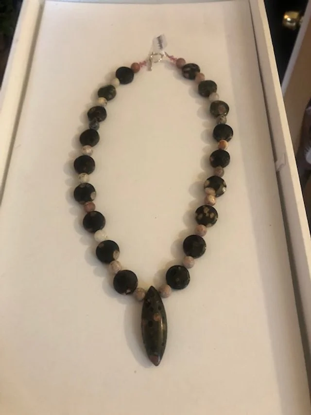 Rhodonite and Light Pink Jasper Necklace