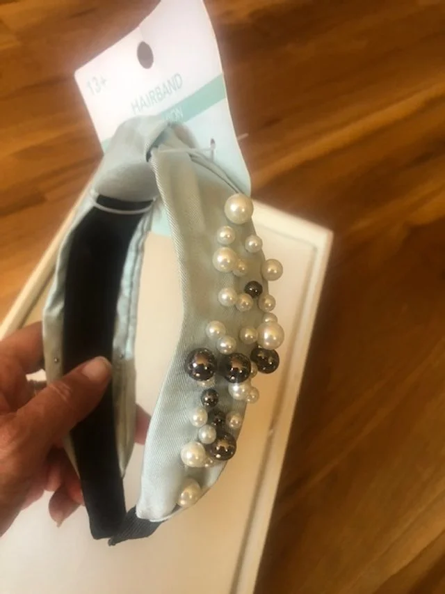 Light Teal and Pearl Headband