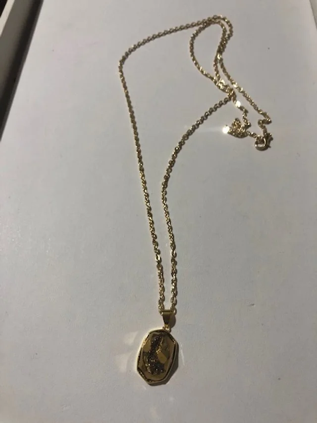 Gold Druzy Pendent Necklace