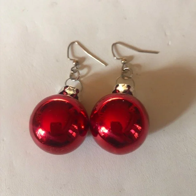 Red Christmas "Bulb" Earrings