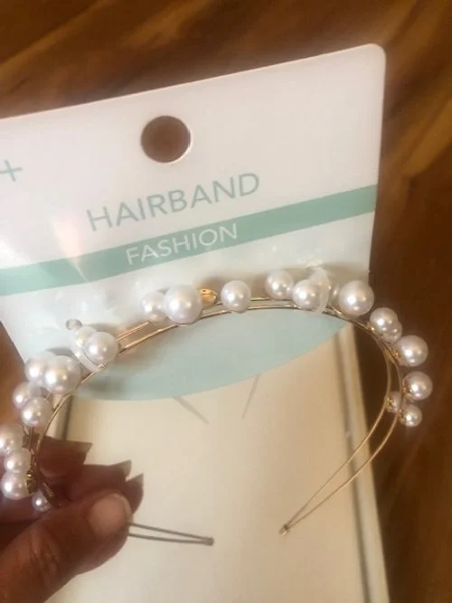 Gold Metal with Pearl Detail Headband