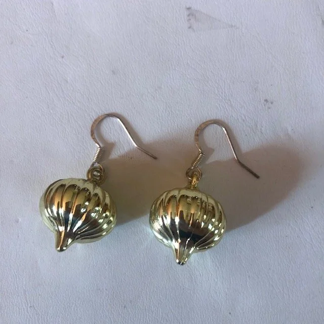 Gold Christmas "Bulb" Earrings