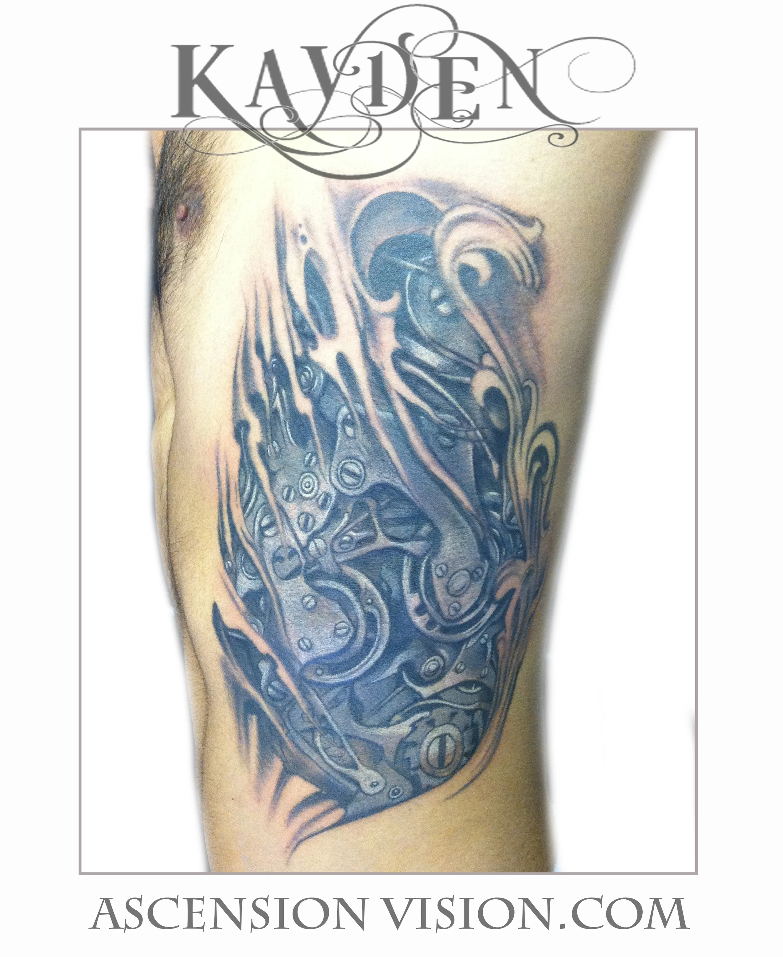 Dallas Tattoo Artist Kayden DiGiovanni biomechanical robot terminator bio organica mechanical ribs skin rip tear spring ribs 3 ascension vision gear steampunk 3d clockwork.jpg
