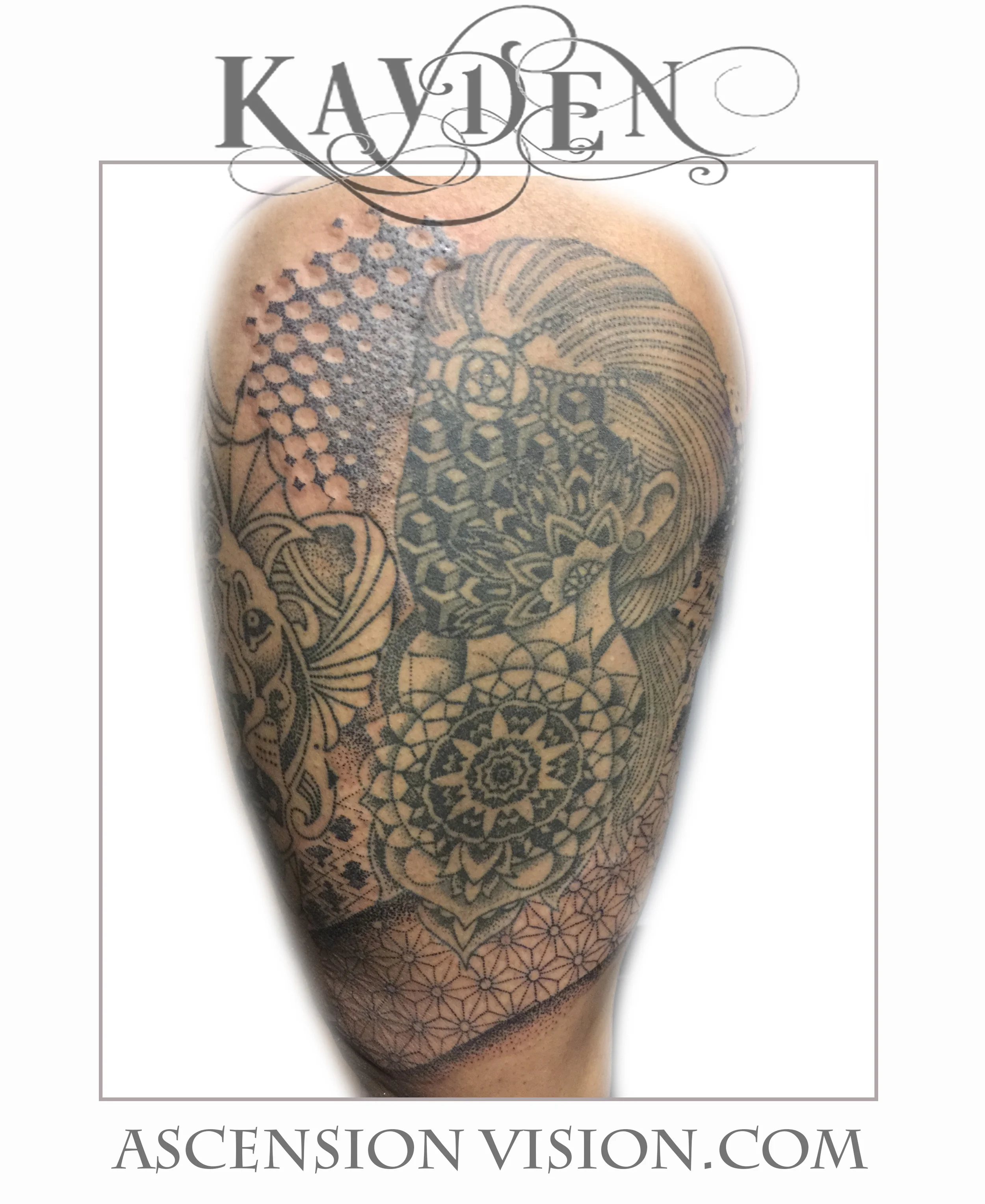 Dallas Tattoo Artist Kayden flower of life sleeve caden texas colorado cayden DiGiovanni Addison Texas dotwork stipple mandala scared geometry neo geometric gypsy girl ascension vision Asanoha.jpg