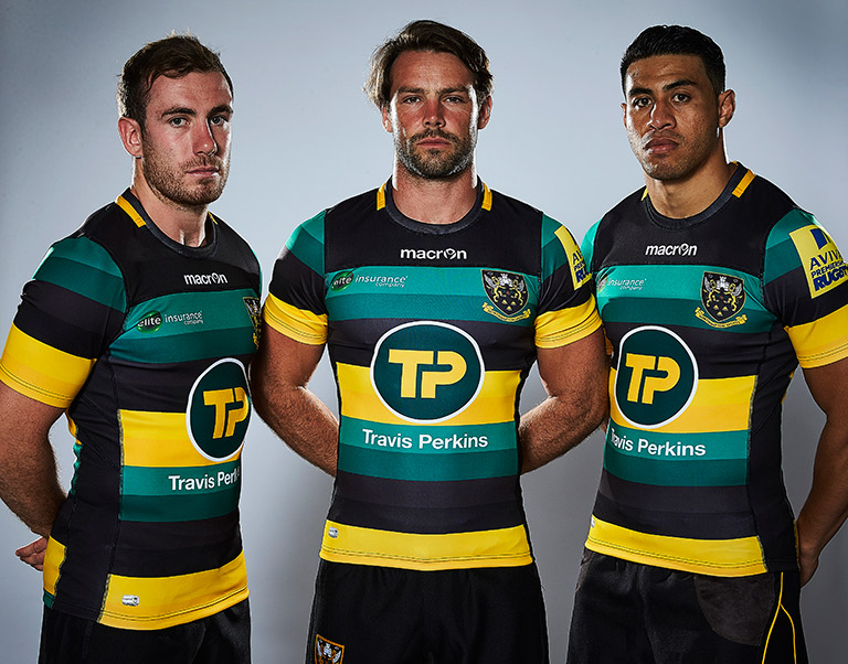 From left to right: JJ Hanrahan, Ben Foden, George Pisi