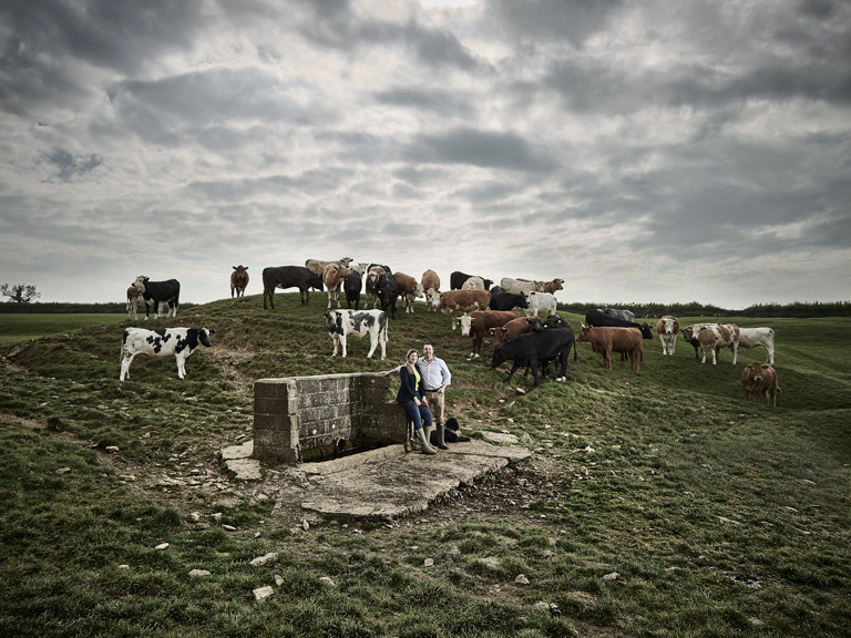 Tina and Tom pictured at the spring which provides the water for their handcrafted gins