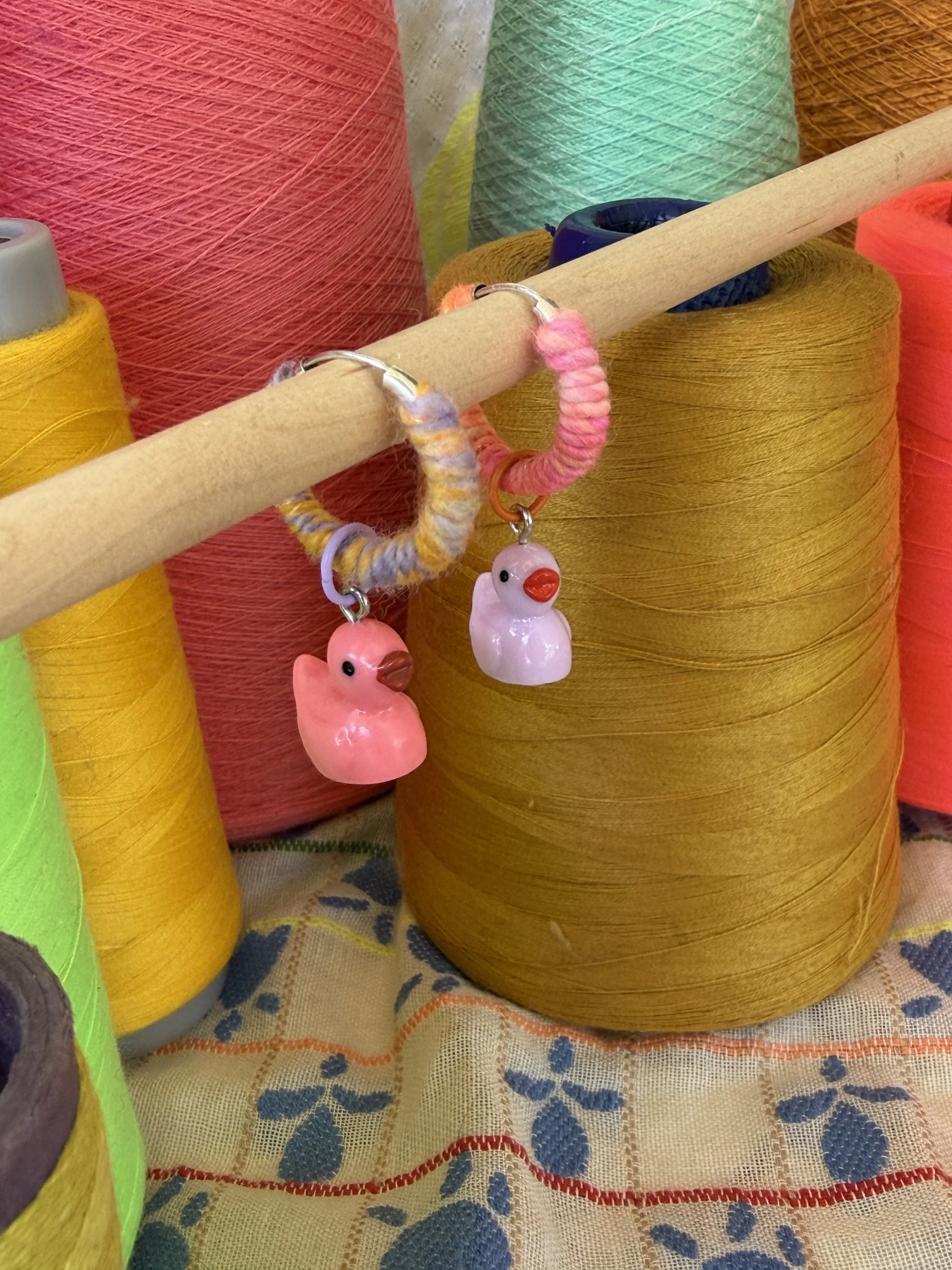 GWAH-spun Hoop Earrings: Small Hoops with Ducks