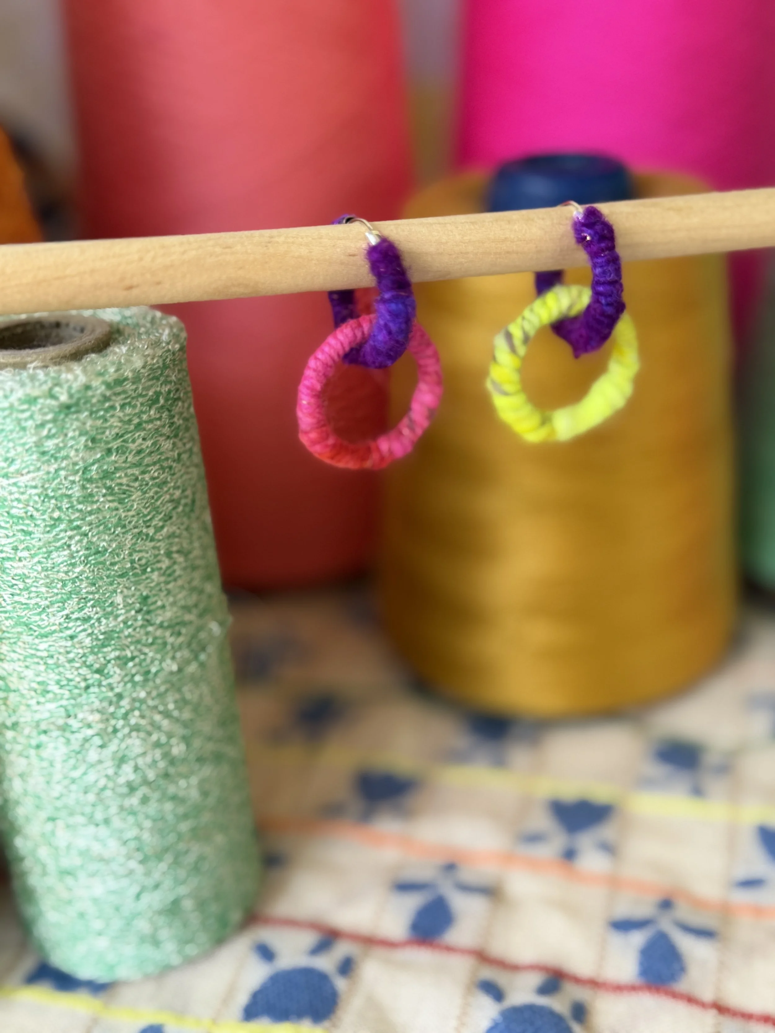 GWAH-spun Hoop Earrings: Small Hoops with sm. Rings
