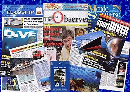 Some of the press items from ADMAT's White House Bay Project in 2003.