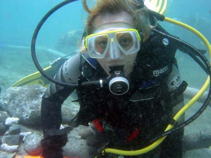 Florence working on The White House Bay Wreck in St Kitts