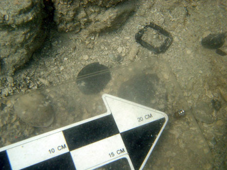  A pewter shoe buckle found on The Tile Wreck 