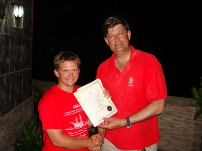 Wesley receiving his ADMAT's Artefact Handling Level 2 Course certification.