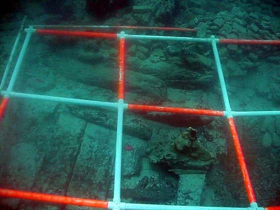  The port side amidships section showing floors and futtocks and keelson. This section was also destroyed by looters 