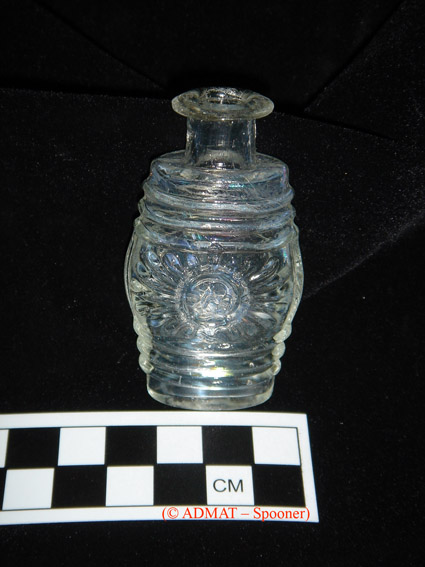  The smaller barrel lead crystal French perfume bottle, in excellent condition after 177 years underwater 