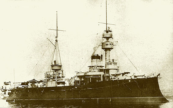  1888 Photograph of the French battleship   Admiral Baudin   