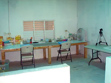 The "wet" lab area.