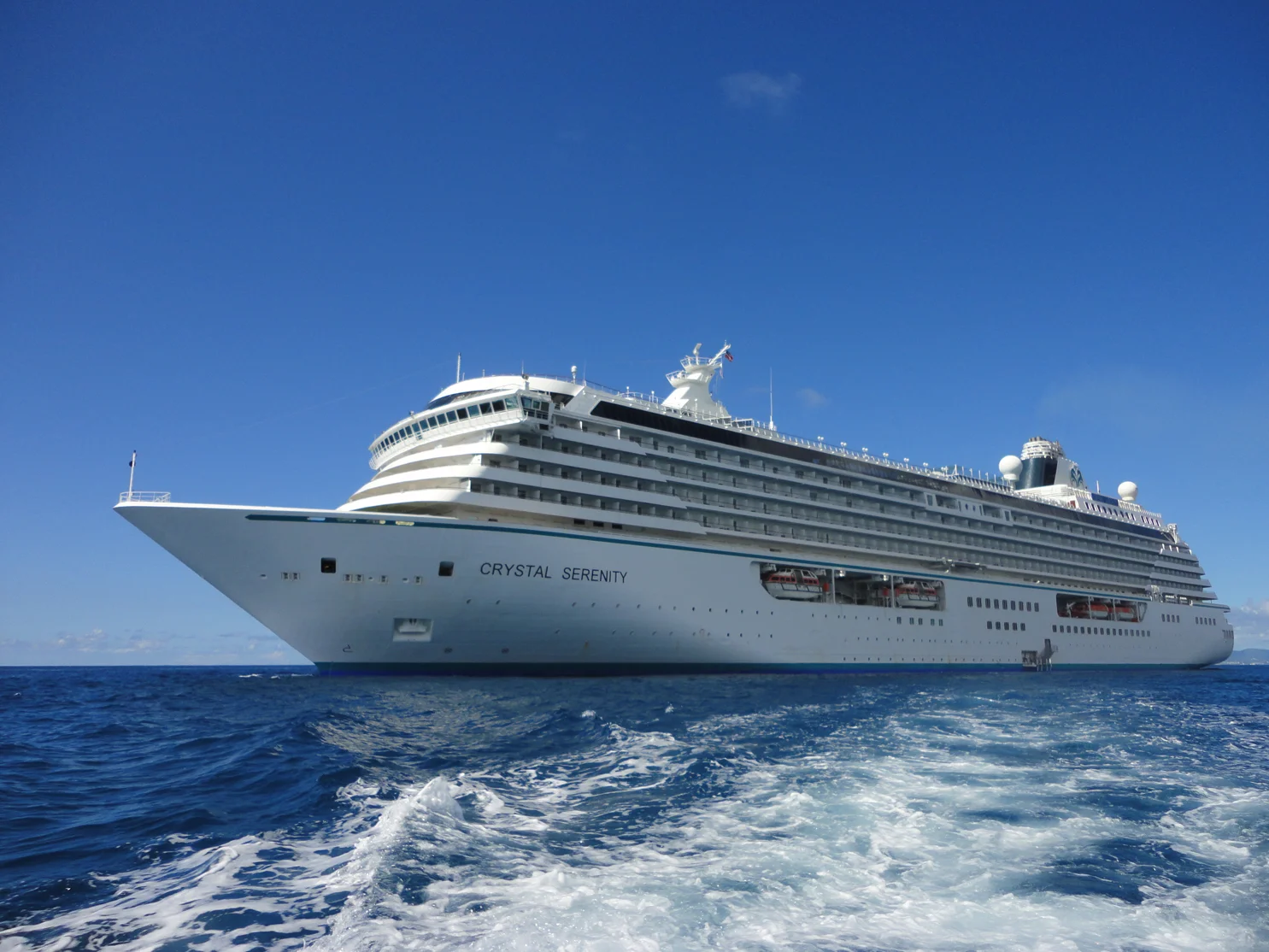 Dr. Spooner's ship The Crystal Serenity in St. Bart's.