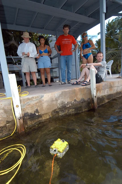 Guillaume pilots the ROV back to the dock